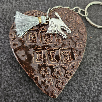 Not so loving heart Keychain – Cheerful Companion Charm, 6x5 cm
