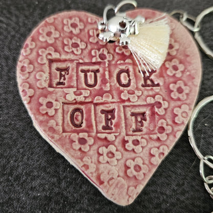 Not so loving heart Keychain – Cheerful Companion Charm, 6x5 cm
