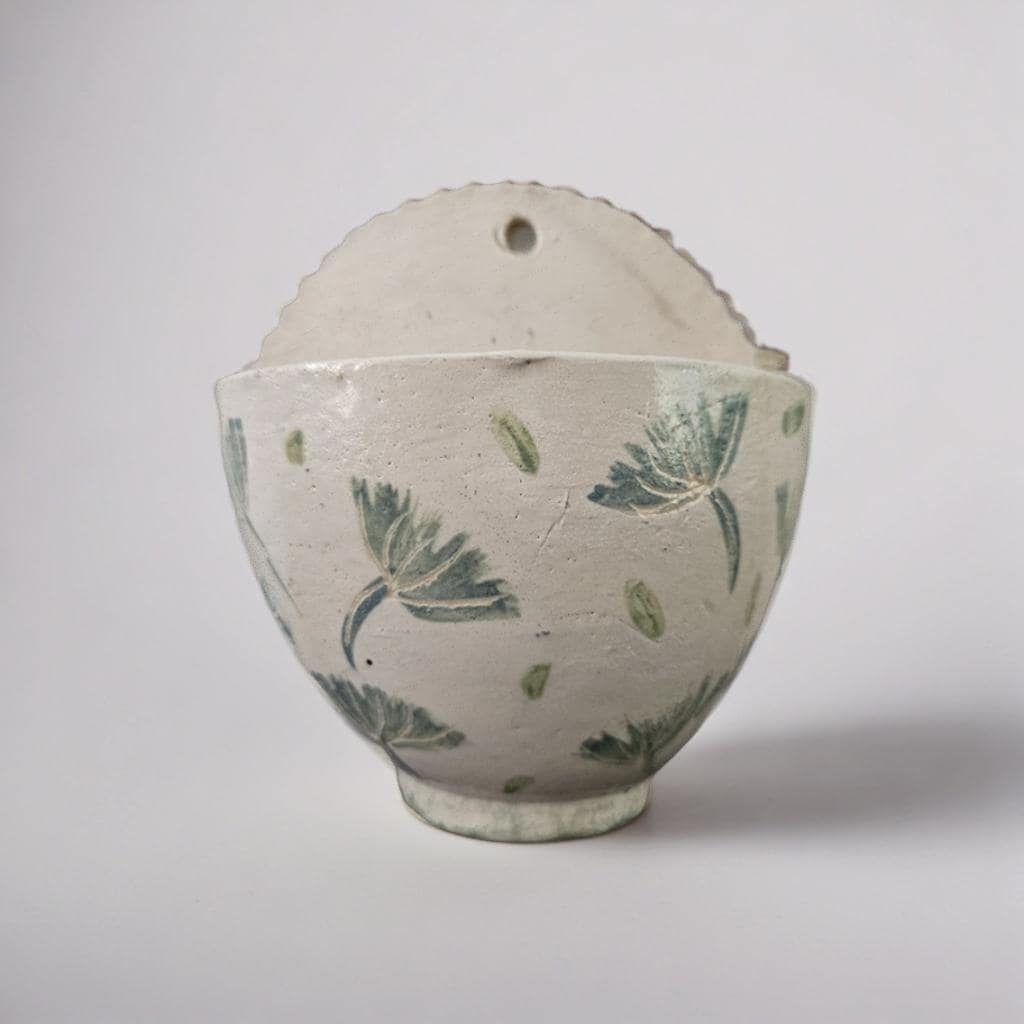 Dawn Petals Ceramic Wall Planter – Peaceful Hanging Haven, 12×12 cm