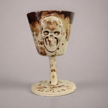 Skull Chalice Wineglasses – Set of 2 Macabre Toasting Vessels, Ø6.5×10 cm