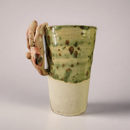 Hanging Hare Tumbler – Symbolic Renewal Ceramic Vessel, Ø8×12 cm