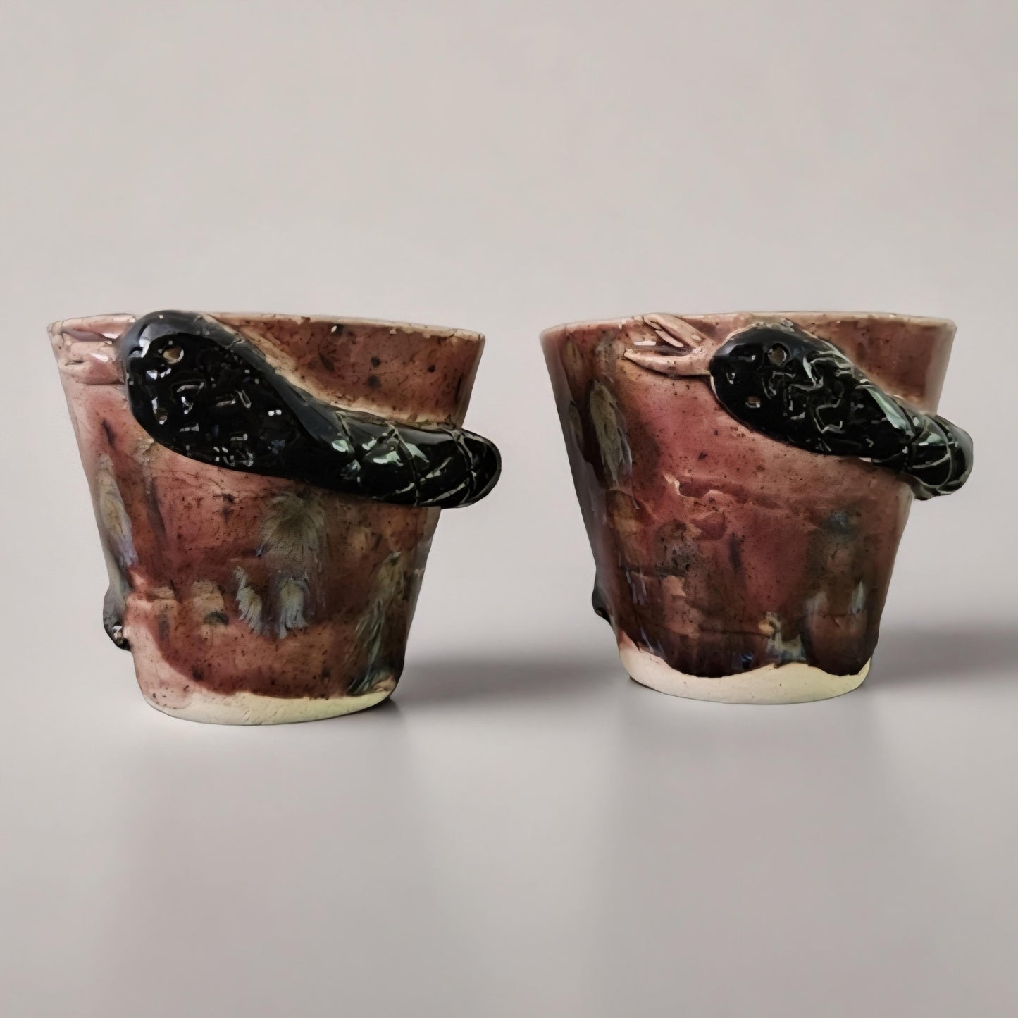 Serpent's Bite Ceramic Minis – Set of 2 Shot & Succulent Jars, Ø5×5.5 cm