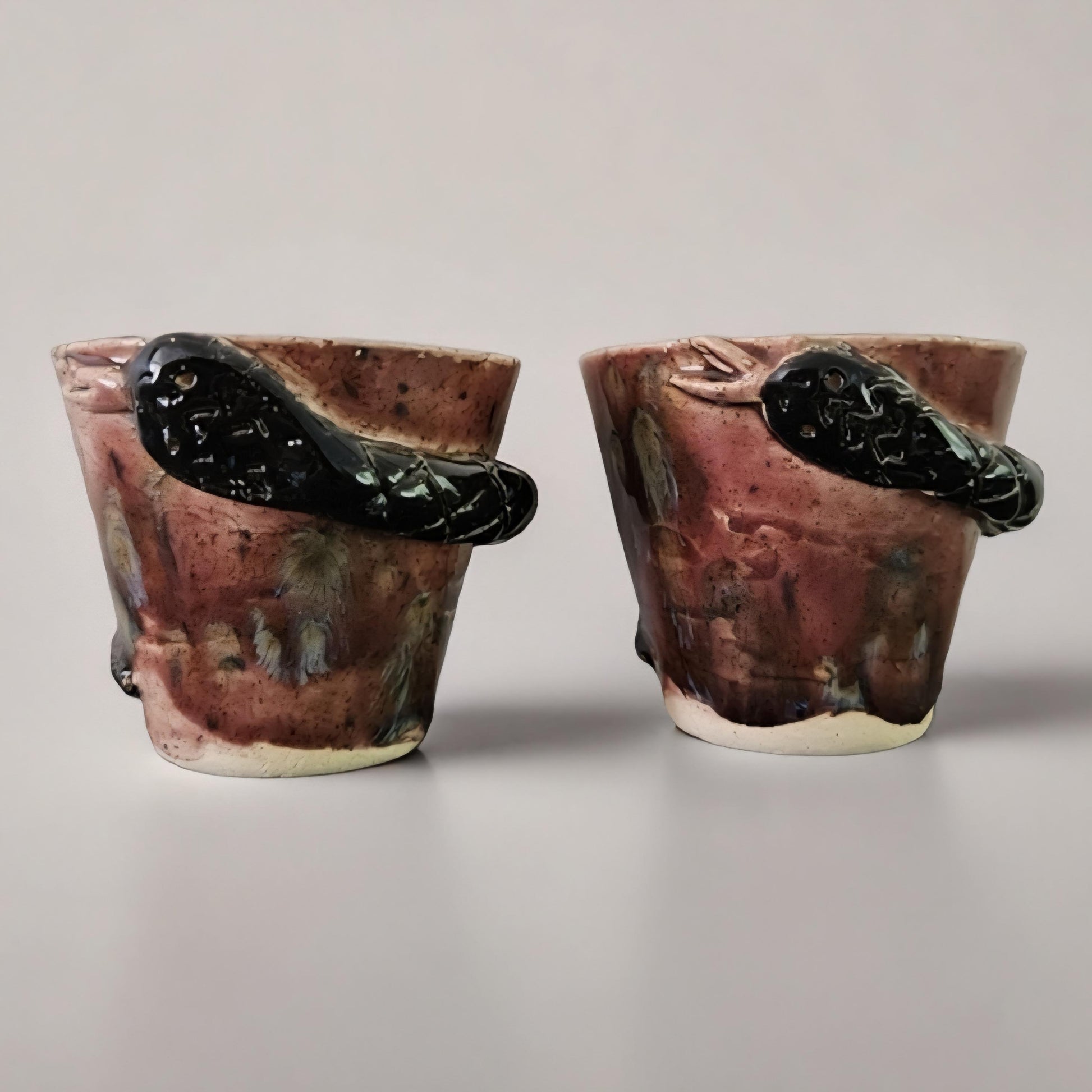 Serpent's Bite Ceramic Minis – Set of 2 Shot & Succulent Jars, Ø5×5.5 cm