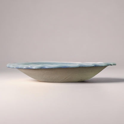 Sea Bloom Ceramic Dinnerplate – Canary Light in Glaze, Ø 21 × 3 cm