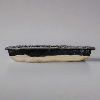 Skulls & Bones Ceramic Trinket Coffin – Obsidian Ceramic Resting Place, 15×7×2 cm