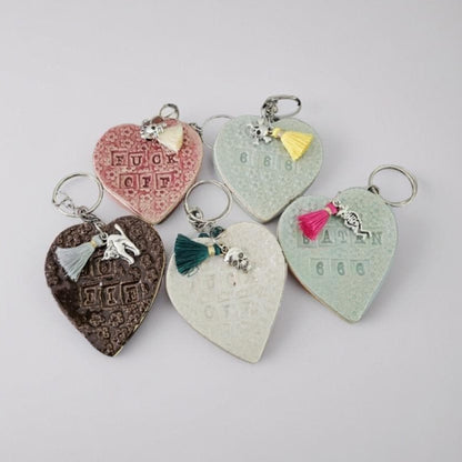 Not so loving heart Keychain – Cheerful Companion Charm, 6x5 cm