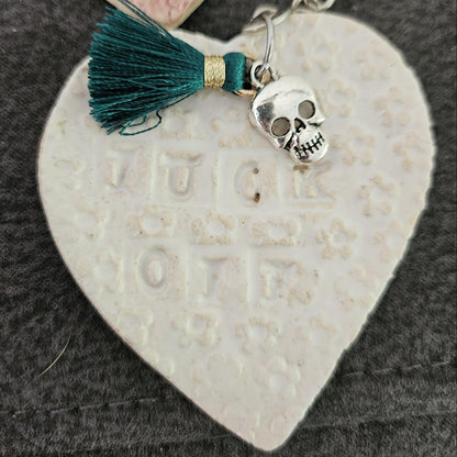 Not so loving heart Keychain – Cheerful Companion Charm, 6x5 cm
