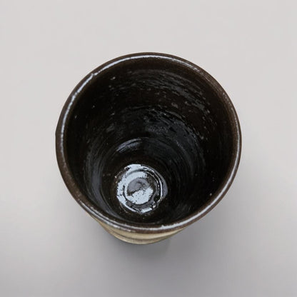 Earthen Flow Tumbler – Time Layered Ritual Vessel, Ø7×13.5 cm