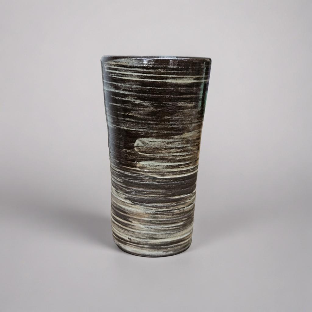 Earthen Flow Tumbler – Time Layered Ritual Vessel, Ø7×13.5 cm