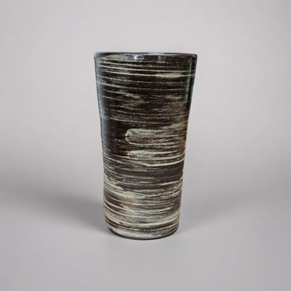 Earthen Flow Tumbler – Time Layered Ritual Vessel, Ø7×13.5 cm