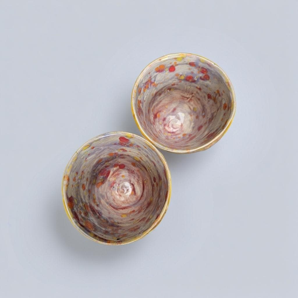 Sugar Skull Ceramic Mini Planters – Set of 2 Day of the Dead Succulent Pots, Ø7.5×7 cm by Red Raven Pottery