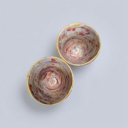 Sugar Skull Ceramic Mini Planters – Set of 2 Day of the Dead Succulent Pots, Ø7.5×7 cm by Red Raven Pottery