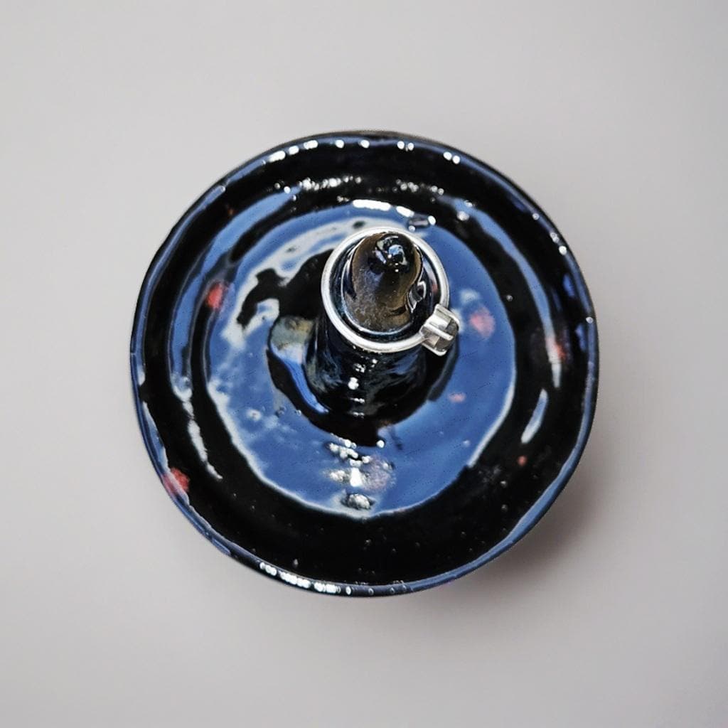 Cone Nebula Ceramic Ring Keeper – Cosmic Guardian of Adornments, Ø7×10 cm by Red Raven Pottery