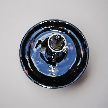 Cone Nebula Ceramic Ring Keeper – Cosmic Guardian of Adornments, Ø7×10 cm by Red Raven Pottery