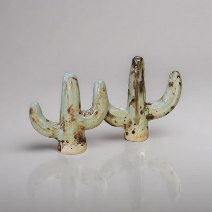 Cactus Bloom Ceramic Ring Keepers – Symbols of Quiet Grace, 6×6 cm by Red Raven Pottery