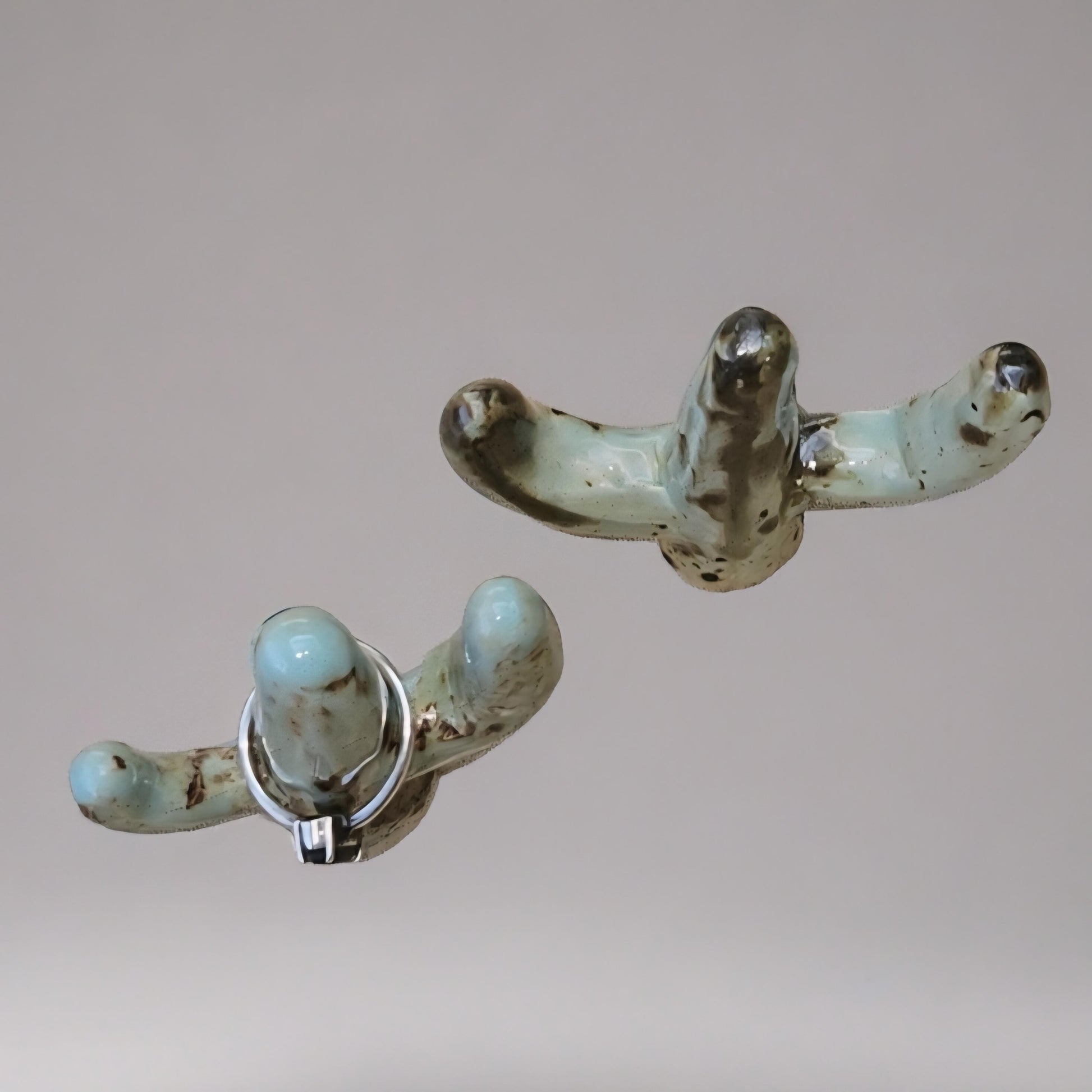 Cactus Bloom Ceramic Ring Keepers – Symbols of Quiet Grace, 6×6 cm by Red Raven Pottery