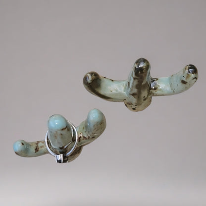 Cactus Bloom Ceramic Ring Keepers – Symbols of Quiet Grace, 6×6 cm by Red Raven Pottery