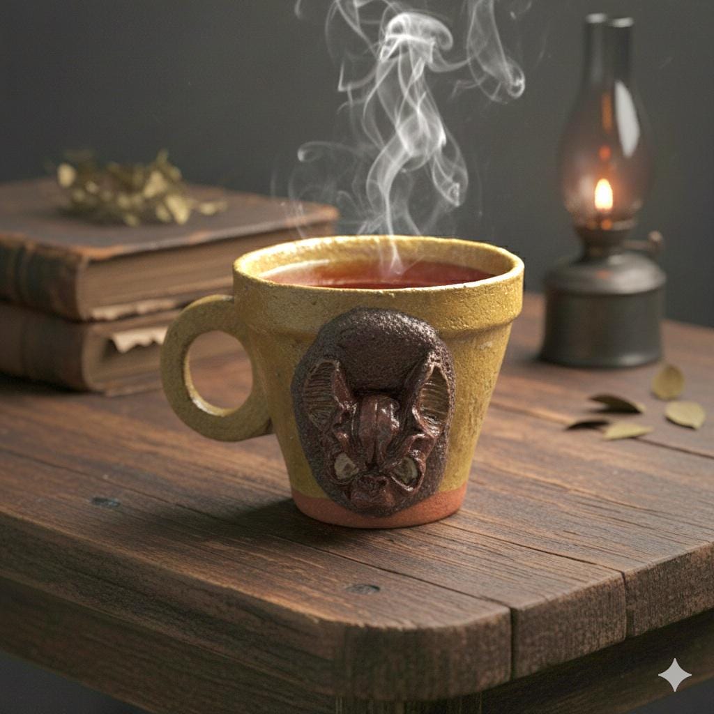 Ancient Spirit Warrior Mug - Hand-Sculpted Ceramic Cup