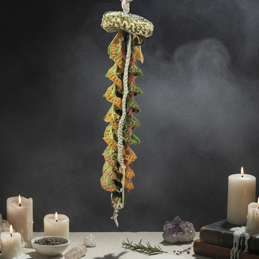 Jungle Tide Jellyfish Hanging Ornament  – Hand-Crocheted Yarn Sculpture, 40 cm by Hook & Hex