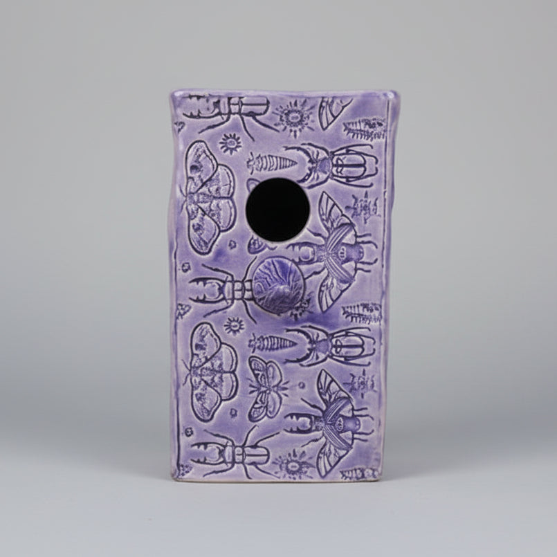 Insect Chorus Ceramic Birdhouse – Small Lives' Retreat, 10×8×17.5 cm by Red Raven Pottery