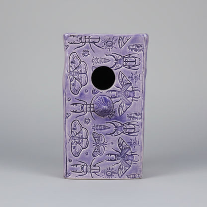Insect Chorus Ceramic Birdhouse – Small Lives' Retreat, 10×8×17.5 cm by Red Raven Pottery