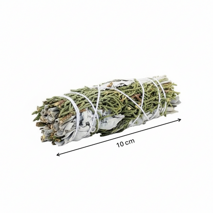 White Sage & Juniper Smudge Stick – Purifying Smoke of Ancestral Calm, 10 cm