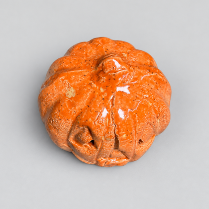 Jack O’Lantern Handmade Ceramic Tealight Holder – Halloween Pumpkin Light, 12 × 13 × 14 cm by Red Raven Pottery