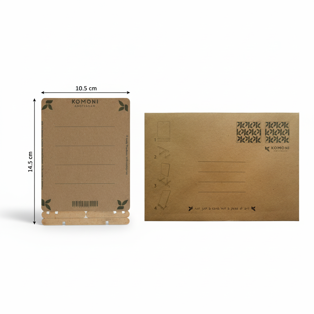 Komoni Wooden Greeting Card & Envelope, 10.5 × 14.5 cm  by Komoni