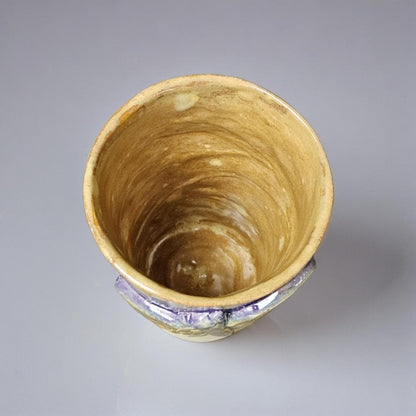 Lavender Dragonfly Ceramic Tumbler – Sculpted Symbol of Renewal, Ø8.5×12.5 cm by Red Raven Pottery