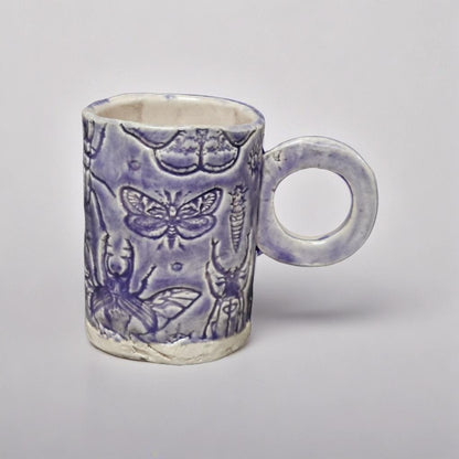 Lavender Entomology Ceramic Set – Life Beneath The Purple Haze, various designs by Red Raven Pottery