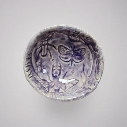 Lavender Entomology Ceramic Set – Life Beneath The Purple Haze, various designs by Red Raven Pottery