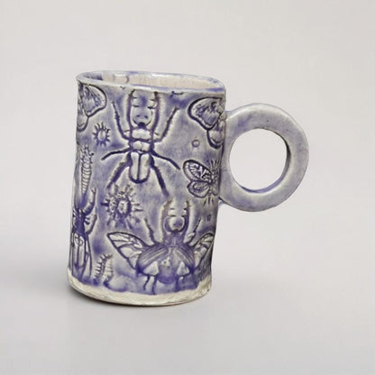 Lavender Entomology Ceramic Set – Life Beneath The Purple Haze, various designs by Red Raven Pottery