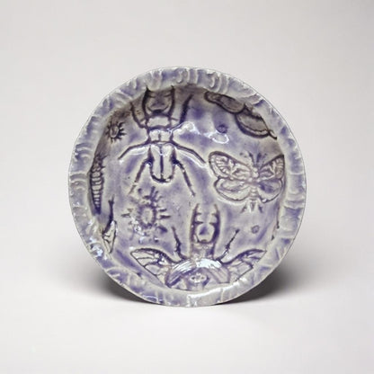 Lavender Entomology Ceramic Set – Life Beneath The Purple Haze, various designs by Red Raven Pottery