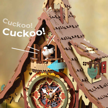 Wonderland Fairytale DIY Wooden Cuckoo Clock Kit – Storybook Timekeeper, 435 pieces by Robotime