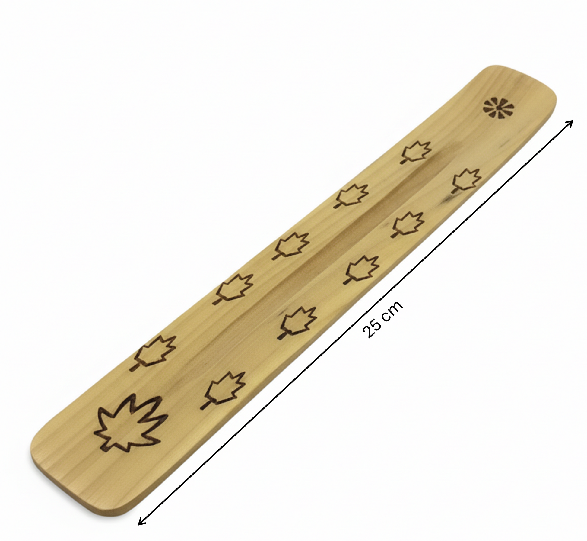 Maple Leaf Wooden Incense Holder – Carrier of Change &amp; Letting Go, 25 cm