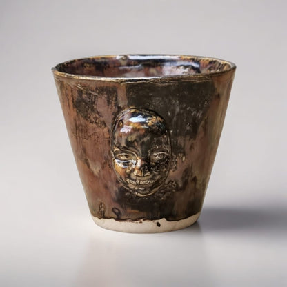 Life on Mars Ceramic Mini Planter – Alien Newborn in Clay, Ø5×4.5 cm by Red Raven Pottery