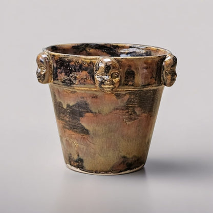 Life on Mars Ceramic Planter – Cosmic Chorus of Newborns, Ø11×8 cm by Red Raven Pottery