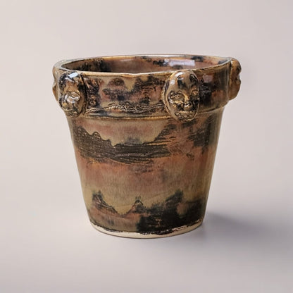 Life on Mars Ceramic Planter – Cosmic Chorus of Newborns, Ø11×8 cm by Red Raven Pottery