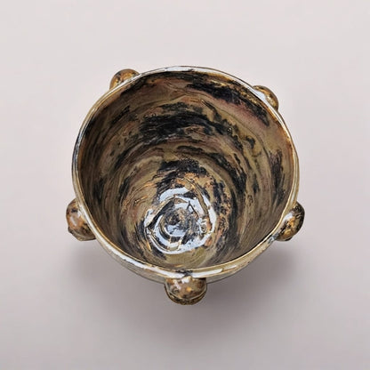 Life on Mars Ceramic Planter – Cosmic Chorus of Newborns, Ø11×8 cm by Red Raven Pottery