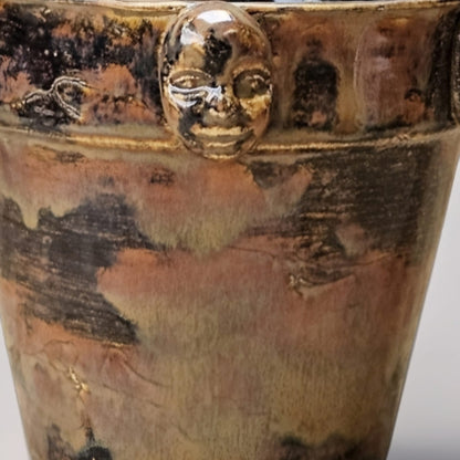Life on Mars Ceramic Planter – Cosmic Chorus of Newborns, Ø11×8 cm by Red Raven Pottery