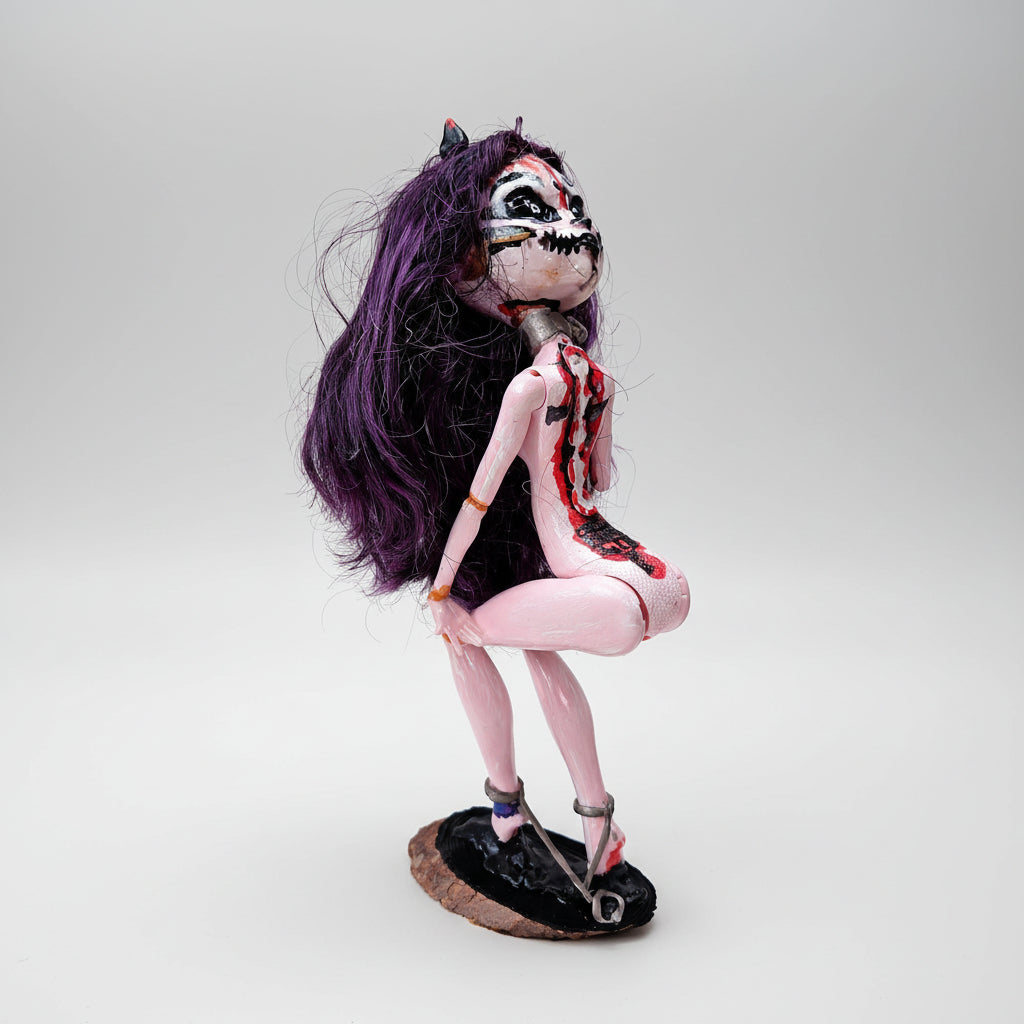 Lillith Spawn Painted Horror Doll – Customized Gothic Figurine, 27 cm by Hook & Hex