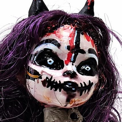 Lillith Spawn Painted Horror Doll – Customized Gothic Figurine, 27 cm by Hook & Hex