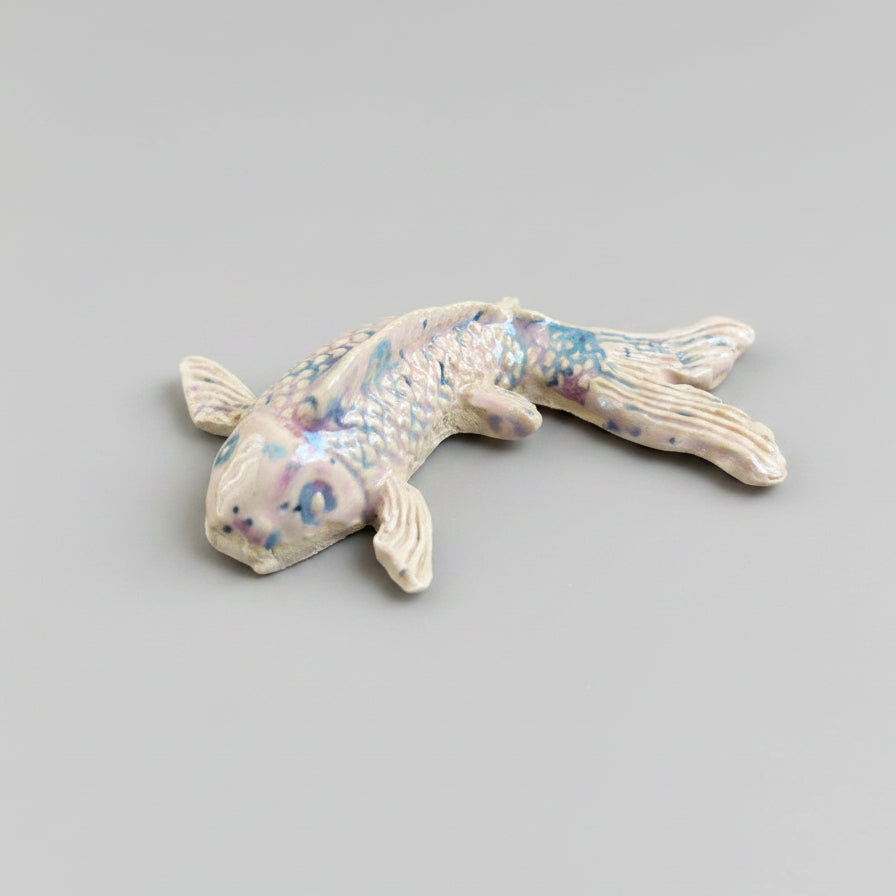 Little Koi Ceramic Figurine – Pondside Keepsake, 8 × 5 × 1.5 cm by Red Raven Pottery