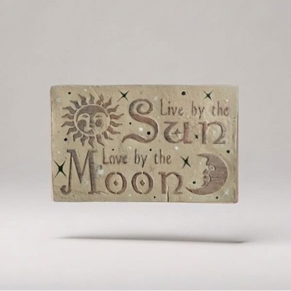 Live By The Sun, Love By The Moon Ceramic Tile – Devotional Anchor, 11.5×18 cm by Red Raven Pottery