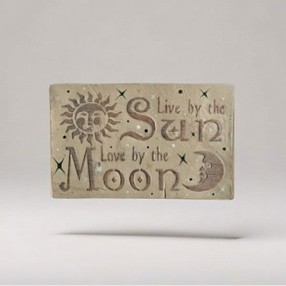 Live By The Sun, Love By The Moon Ceramic Tile – Devotional Anchor, 11.5×18 cm by Red Raven Pottery