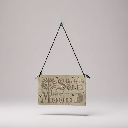 Live By The Sun, Love By The Moon Ceramic Tile – Devotional Anchor, 11.5×18 cm by Red Raven Pottery