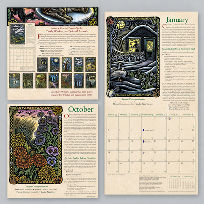 Llewellyn’s 2027 Witches’ Calendar – Pagan & Lunar Wall Calendar, 21 × 21 cm