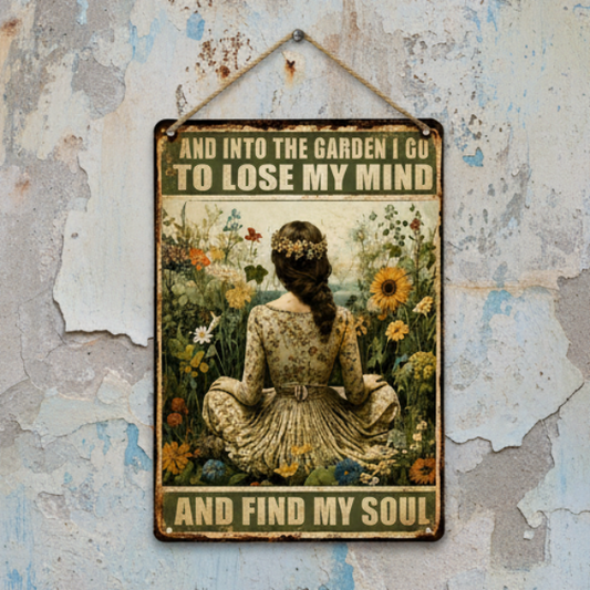 Lose Myself in the Garden Wooden Sign – Garden Escape Wall Art, 13 × 20 cm vintage wall sign
