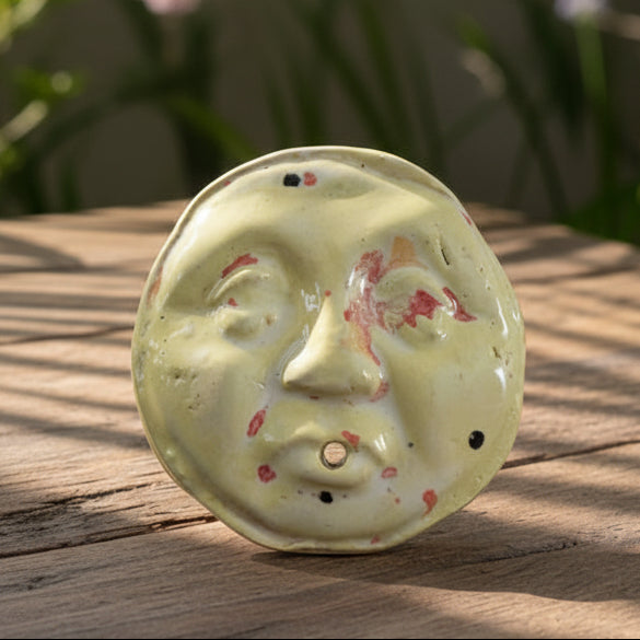 Lunar Dream Ceramic Incense Holder – Celestial Ritual Piece, Ø5 cm by Red Raven Pottery