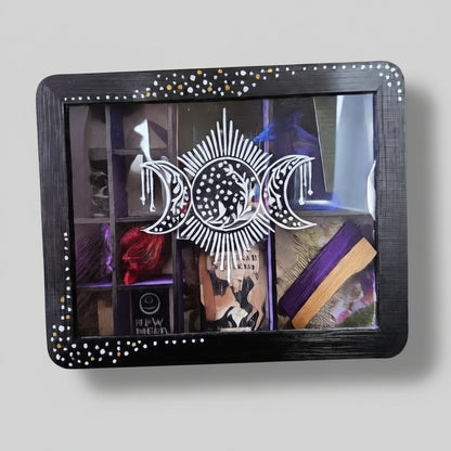 Lunar Tides Painted Spell Box – Wooden Moon Ritual Kit, 30 × 23 × 5 cm by Hook & Hex